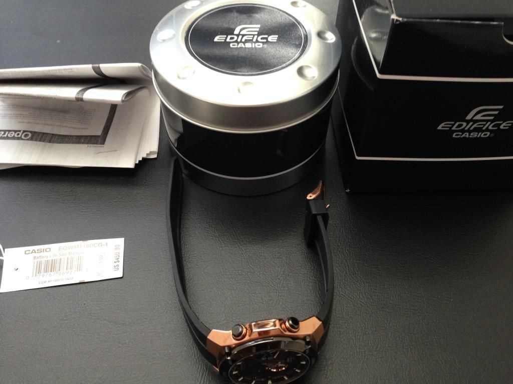 casio edifice black and rose gold